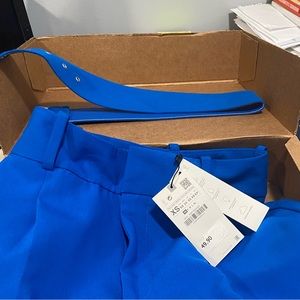 Zara blue ankle pants with belt.